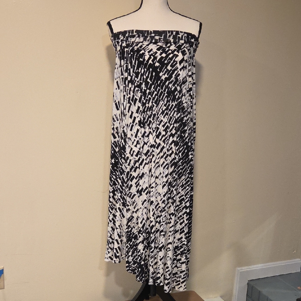 NY Collection Strapless Black and White Sundress Cocktail